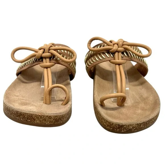 Ulla Johnson Jini Tan Gold Leather Casual Comfortable Slip On Sandals Womens 38 - Picture 5 of 14